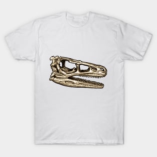 Dinosaur Skull Troodon Sticker T-Shirt